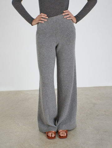 Cashmere knitted wide pants