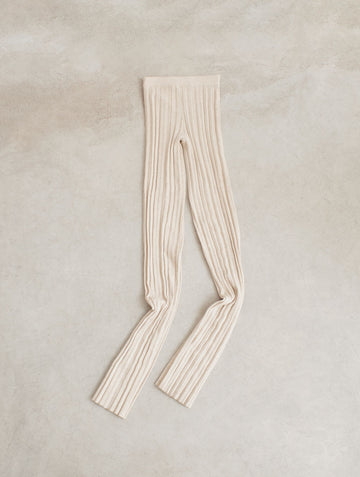 Cashmere tight knitted pants Ecru