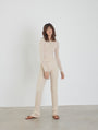 Cashmere tight knitted pants Ecru
