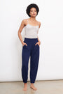 Shirred Track Pants in Navy