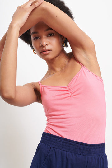 Shirred Shorts in Navy