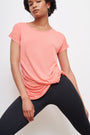 Drape Knot Tee in Coral