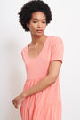 Tiered Dress in Coral