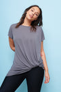 Drape Knot Tee in Stone