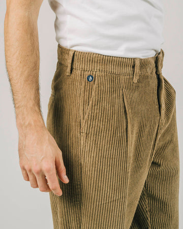 Corduroy Pleated Chino Beige