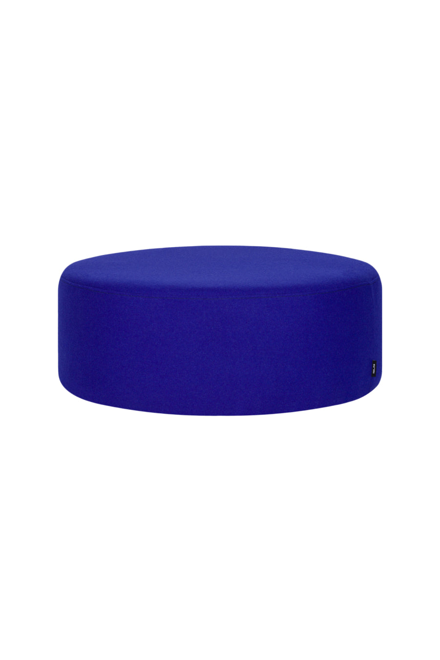 Folk Pouf Wide - blue, round pouf, large modern ottoman 