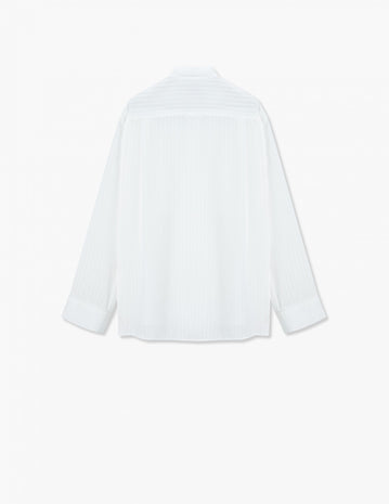 Pyjama White-On-White Tencel Loose-Shirt
