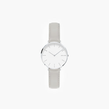 White Mini Solar Watch | Grey Vegan Leather