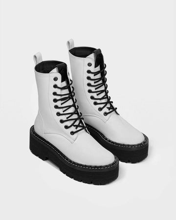 Worker Monster White cactus leather boots