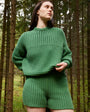 Pilnatis: Fern Green Cotton Shorts