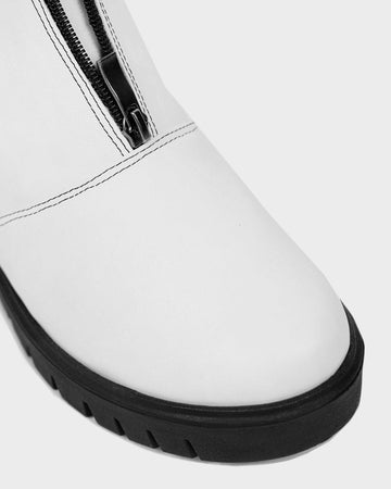 Cyber Boots White cactus leather ankle boots