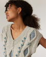 Laimė: Embroidered Grey Alpaca Wool & Cotton Vest