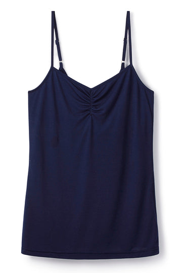 Strappy Top with Built-In Bra Shelf in Navy
