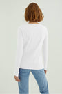 Long Sleeves T-shirt Miriam Round Neck, White