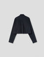 Cord-Detail Collar Cropped Shirt