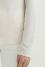 Long Sleeves T-shirt Mira Round Neck, White Sand