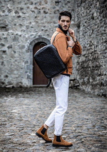 Amelia - The Hand-woven backpack in black