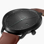 Black Curve Solar Watch | Brown Vegan Leather