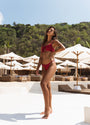 Aruba Front Tie Crop Top Bikini - Bordeaux