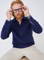 Recycled Italian Navy Flannel Popover Shirt