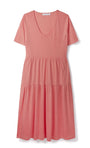 Tiered Dress in Coral