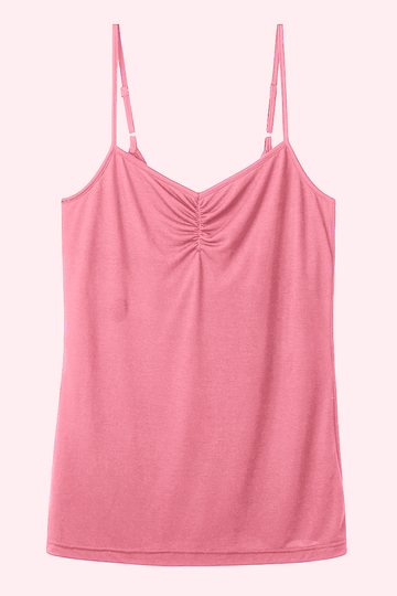 Strappy Top with Built-In Shelf Bra in Raspberry