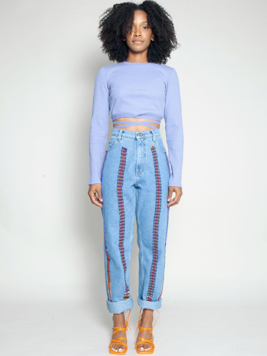 High waisted 2025 striped jeans