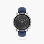 Black Curve Solar Watch | Blue Vegan Leather