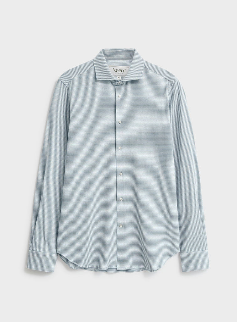 Recycled Sky Horizontal Stripe Cut Away Shirt Comfort Shirts Neem Global 