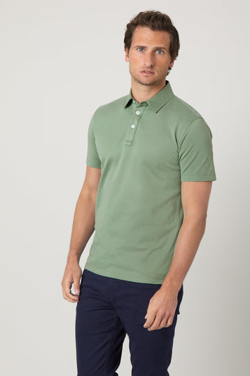Jade Green Egyptian Cotton Polo Shirt