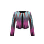 Kartini reversible cropped leather jacket in black and colourful Rang Rang