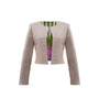 Kartini reversible cropped leather jacket in nude and colourful Rang Rang