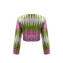 Kartini reversible cropped leather jacket in nude and colourful Rang Rang