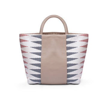 Kartini reversible hand-woven tote in nude and colorful Rang Rang
