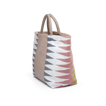 Kartini reversible hand-woven tote in nude and colorful Rang Rang