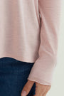 Long Sleeves T-shirt Esterella V-Neck, Powder Pink
