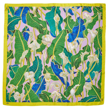 Ethiopian Lily - Lavender Silk Scarf 100 cm