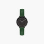 Black Mini Solar Watch | Green Vegan Leather