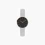 Black Mini Solar Watch | Grey Vegan Leather