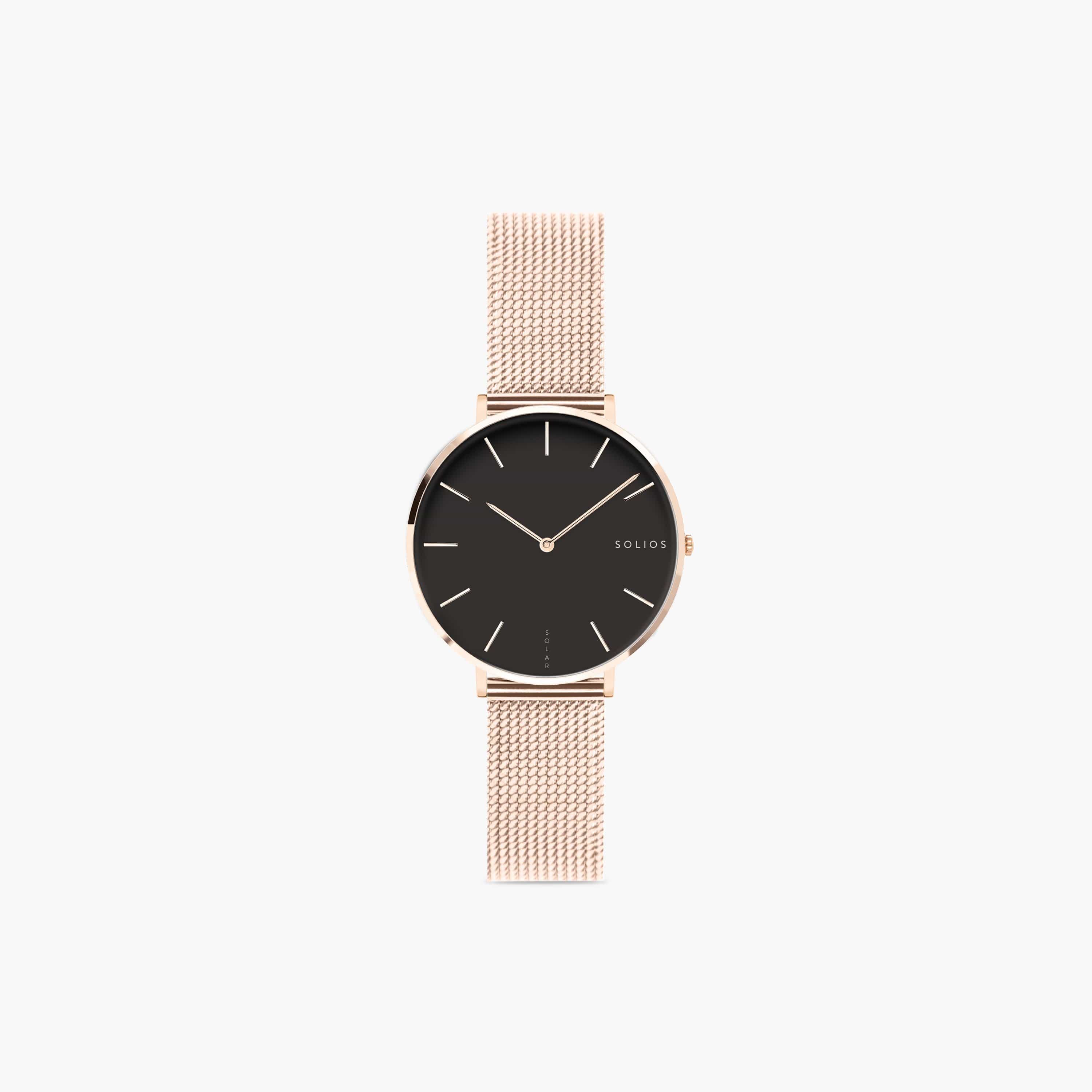 Rose gold solar outlet watch