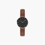 Black Mini Solar Watch | Brown Vegan Leather