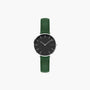Black Mini Solar Watch | Green Vegan Leather