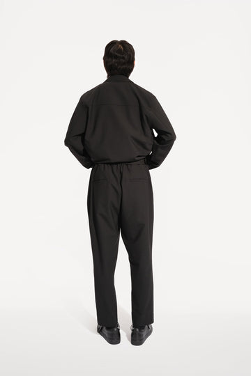 oftt - 08 - Pleated Corduroy Trousers- black- organic cotton
