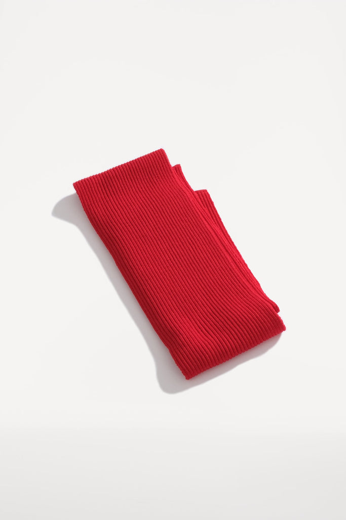 oftt - 00 - knitted rib scarve - red - merino wool