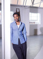 Recycled Italian Navy Como Print Comfort Shirt