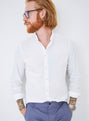 Regenerative Cotton White Poplin Nehru Shirt