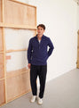 Recycled Italian Navy Flannel Popover Shirt Popover Shirts Neem Global 