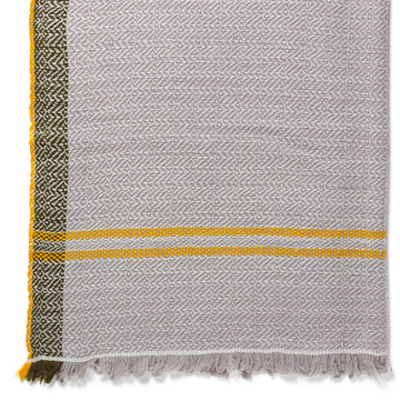 Grey and Yellow Wool Scarf
