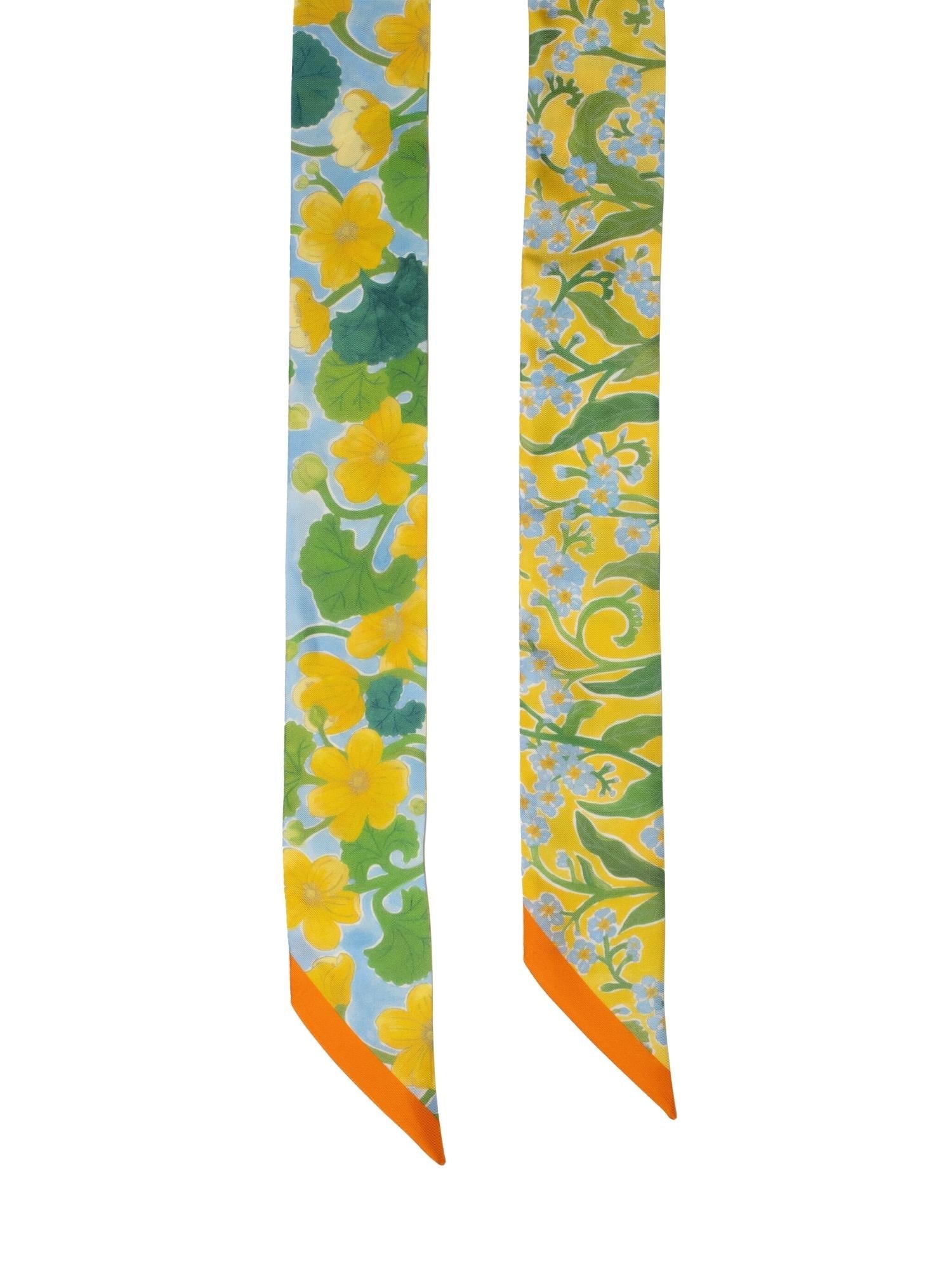 silk twilly with daisy flowers and birds – staiy.