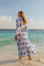 Saheli Amalfi Long Dress Ocean Embroidery